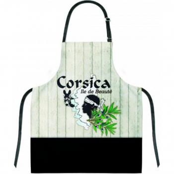 Corsica Tablier Créatif – Coton Beige Noirs 68x78 cm