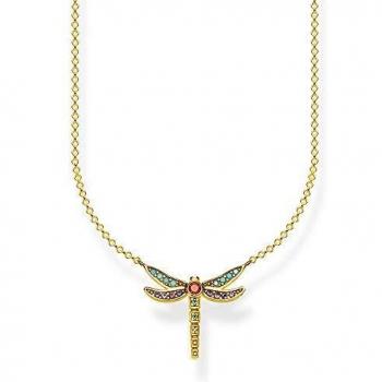 Collar de libélula de plata 925 con acabado en oro de 18k Thomas Sabo