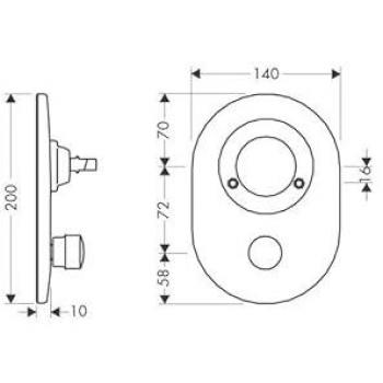 Accesorio Conversión Hansgrohe Bañera 72 mm Cromado