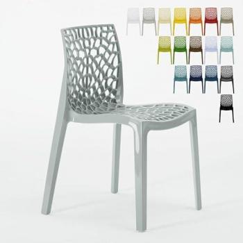 Sedia Bar in Polipropilene Gruvyer Grigio