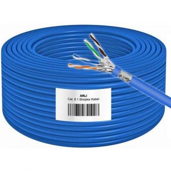 ARLI Cat8 100‑Meter Netzwerkkabel – S/FTP, LSZH, Kupfer, verchromt
