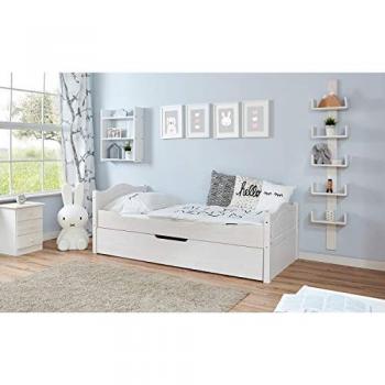 Lit Leni 100x200 cm en pin blanc pour enfant