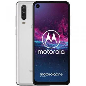 Motorola One Action 128GB Smartphone, weiß, Pearl White, Dual SIM, Android 9.0