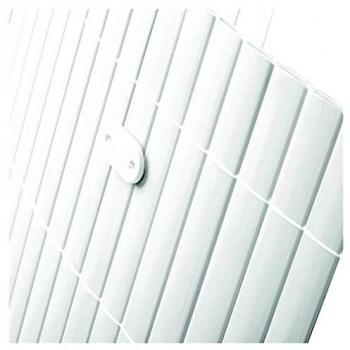 NOOR Fissatore Frangivista PVC – Set di 26 Pezzi con Clip & Passanti, Bianco, Ideale per Tappetini in Giardino, Balcone e Terrazza