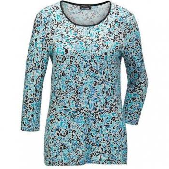 T‑shirt imprimé col rond manches 3/4 Motifs – Goldner Fashion 40