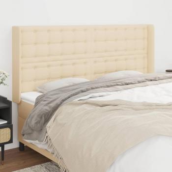 VIDAXL Testiera ad Orecchio Crema 163x16x118/128 cm in Tessuto  51521
