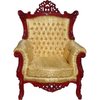 Al Capone Casa Padrino Barock‑Sessel, Gold & Braunrot – Limited Edition