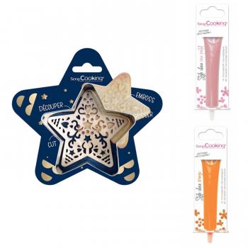 Relief Biscuit Étoile Kit + Stylos Chocolat Pastel/Ouverte