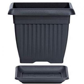 Pot à Fleurs avec Soucoupe 30x30x25 cm Anthracite