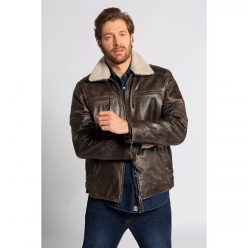 Cuoio Uomo Giacca Biker 5XL Marrone JP1880