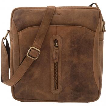 Vintage Büffel‑Leder Umhängetasche Stuttgart – Leabag Braun