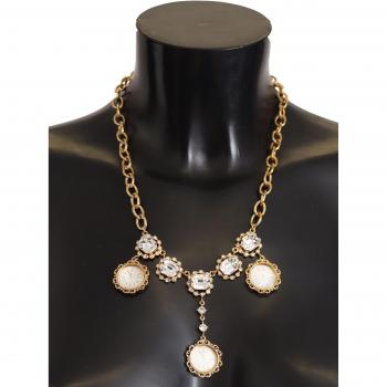 Luxury Gold-tone Crystal Chain Necklace