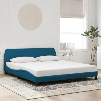 VidaXL Doppelbett mit Kopfteil und Lattenrost Blau 180x200 cm