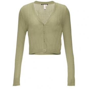 Olivfarbene Funktionsstrickjacke, Größe XL