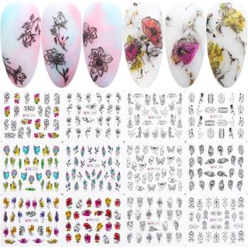 Autocollants à ongles lignes de visage