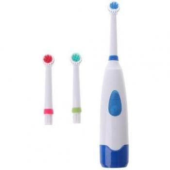 1Pc Waterproof Electric Toothbrush with 3 Heads for Baby and Adult Use