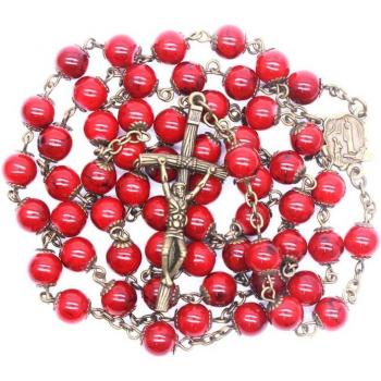 Religious Round Bead Rosary with Cross