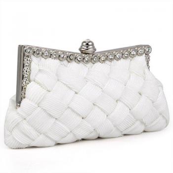 White Satin Prom Handbag