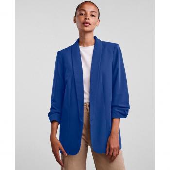 Blazer femenino 3/4 con cuello de solapa, diseño Pieces Boss Azul