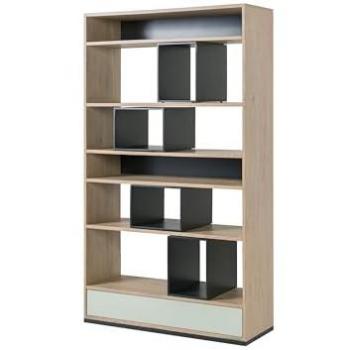 Arredamento Chicago 11 Scaffale Verde Laccato in Acacia 111x40x193