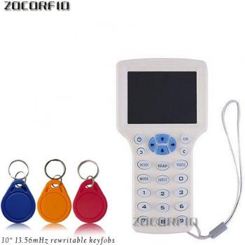 RFID Copier Writer Reader 10 Frequency USB for 125Khz 13.56Mhz Cards with LCD