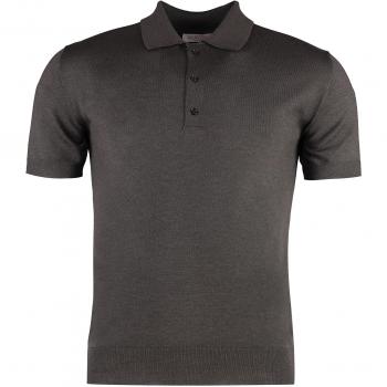 Valentino Men's Cashmere and Silk Knit Polo Shirt Brown Size IT M