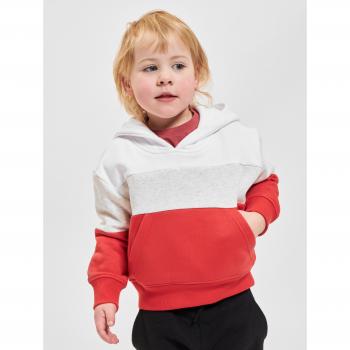 Felpa con Cappuccio 3 Toni Urban Classics Bianco / Grigio Chiaro / Rosso 134-140 cm