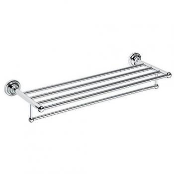 Support de Serviettes Retro – Étagère Murale en Laïon Chromé 66,5 × 12 × 22,5 cm