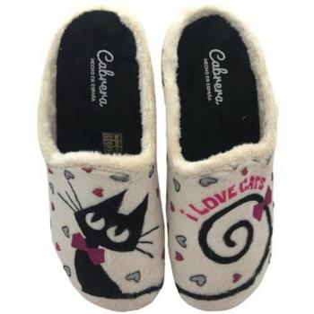 Tobillo de casa “Cats Marfil” KTEY 282 24I en color beige