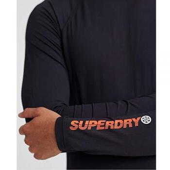 Superdry Damen-Crew Baselayer in Carbon – Onyx Schwarz, Langarm, L