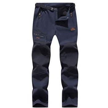 DENGBOSN Homme Pantalon Softshell Coupe-Vent Hiver Automne