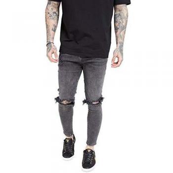 Sik Silk Skinny Jeans Uomo Slice Grigio Oscuro 16059
