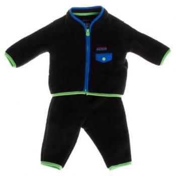 Sudadera polar con pantalón largo para niños 3-6 meses en negro