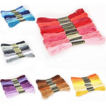 Kit de fils à broderie en coton, 8 écheveaux, 7.5 mètres