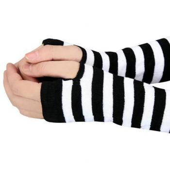 Stylish Women's Wrist Warmers with Stripes