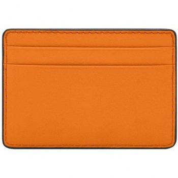 Porte-cartes en cuir orange Fossil