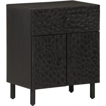 VidaXL Nachttisch Nachttisch Schwarz 50x33x60 cm Massivholz Mango