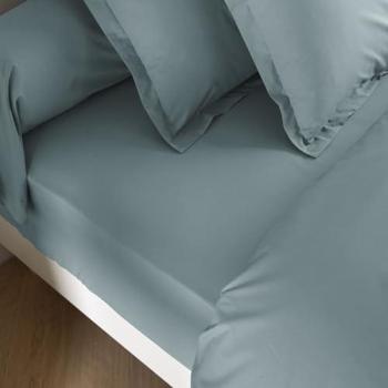 Housse de Matelas Coton Percale 30 cm Bleu Glacier