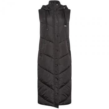 Tall Quilted Longline Coat‑Style Gilet – Black, XL