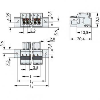WAGO 2734-112/031-000 Compact 3.5mm Female Push Button