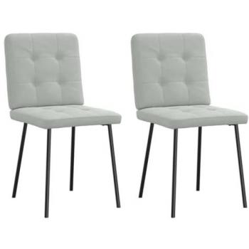Sillas de Comedor 2 unid. – Vidaxl, Terciopelo Gris Claro