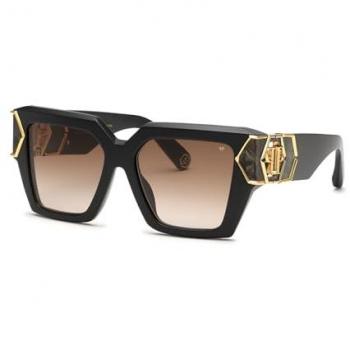 Philipp Plein Spp135m Occhiali Sole Donna Nero Marrone Gradiente CAT2