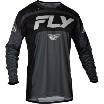 Fly Racing Lite 2024 Maillot MX Noir & Gris (M)