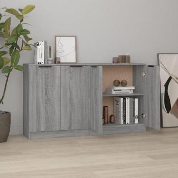 Prolenta Premium Buffet Gris – 2 pièces, 60×30×70 cm, bois d’ingénierie