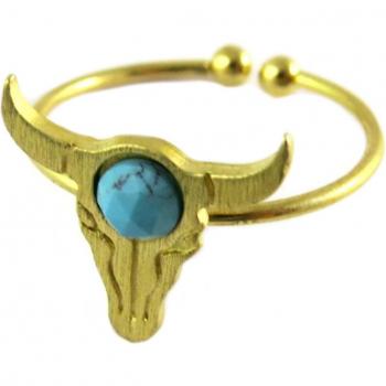 Boho Turquoise & Gold Ring