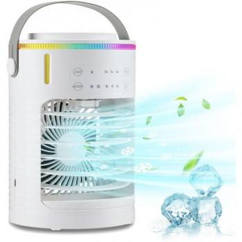 CYSLMUK kompakter Kühlfan mit 2‑8h Timer und RGB‑LED