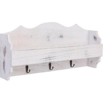 Perchero Blanco de Madera 50x10x23