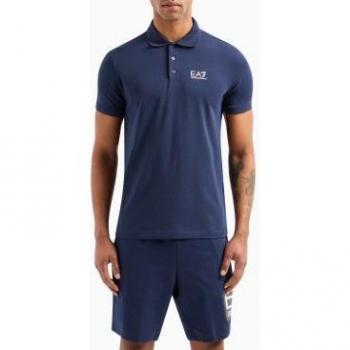 EA7 Heren Polo met Visibility Blauw