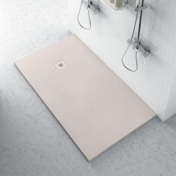 Ferrari Srl – Douche à receveur zéro plan, 800×1200 cm, corde plan minéral et support caillebotis