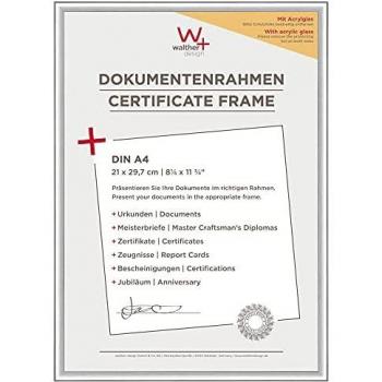 Walther Design New Lifestyle Bilderrahmen Acrylglas Silber 21x29,7 cm (A4) mit Passepartout